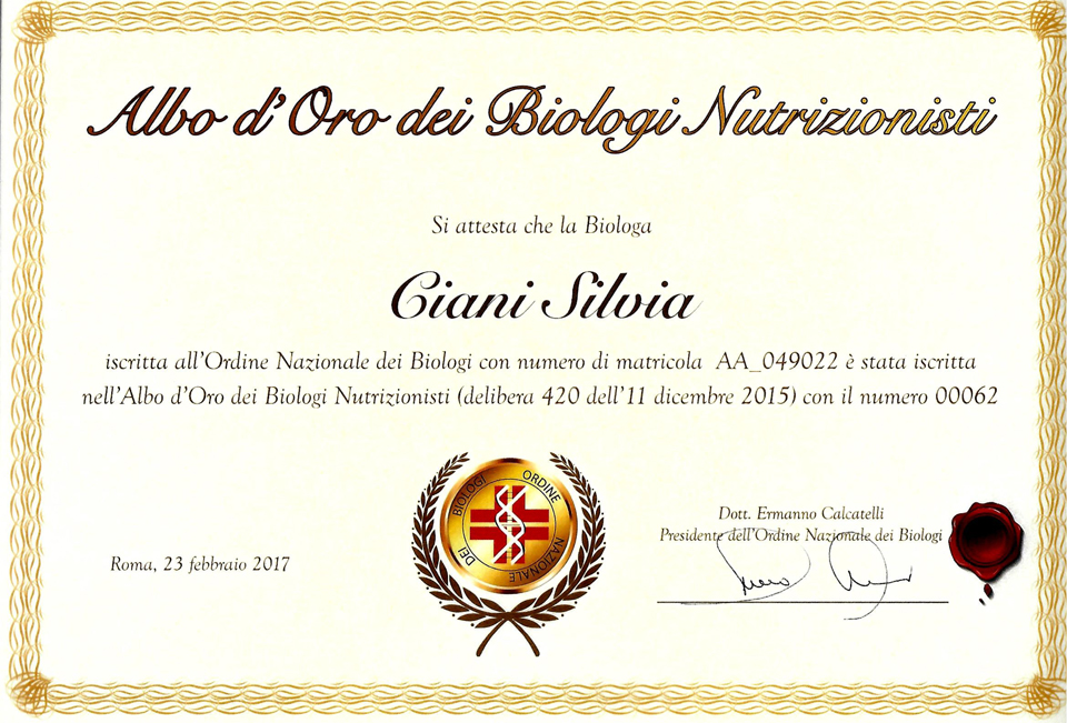 albo oro biologi nutrizionista